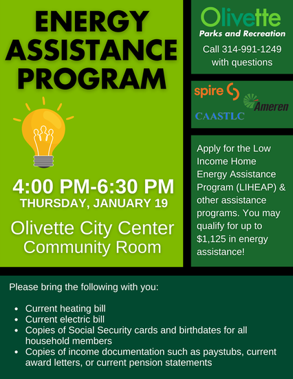 Energy Assistance Program Olivette Parks And Recreation 8208